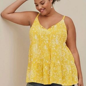 TORRID Challis Tiered Tie-Front cami
